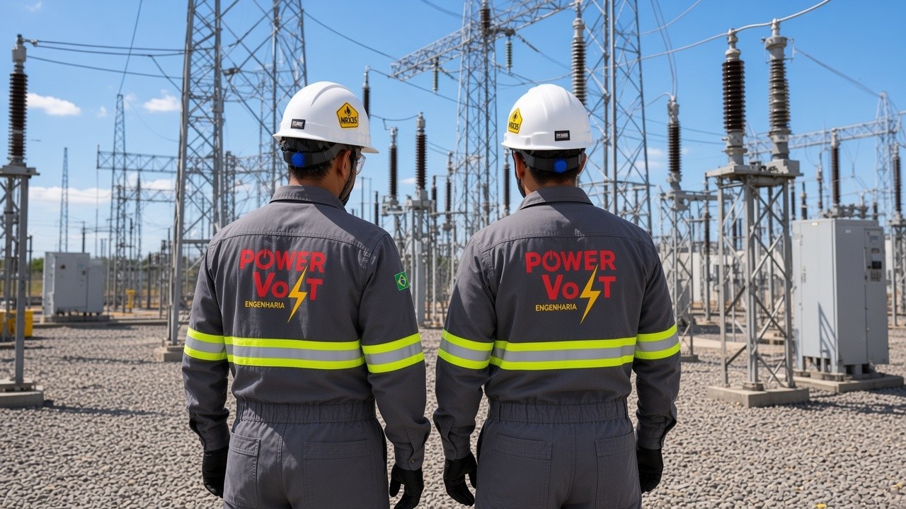 Técnico Power Volt em painel elétrico industrial